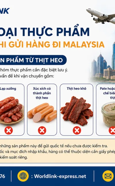 Gửi hàng đi Malaysia: Các loại thực phẩm bị cấm 