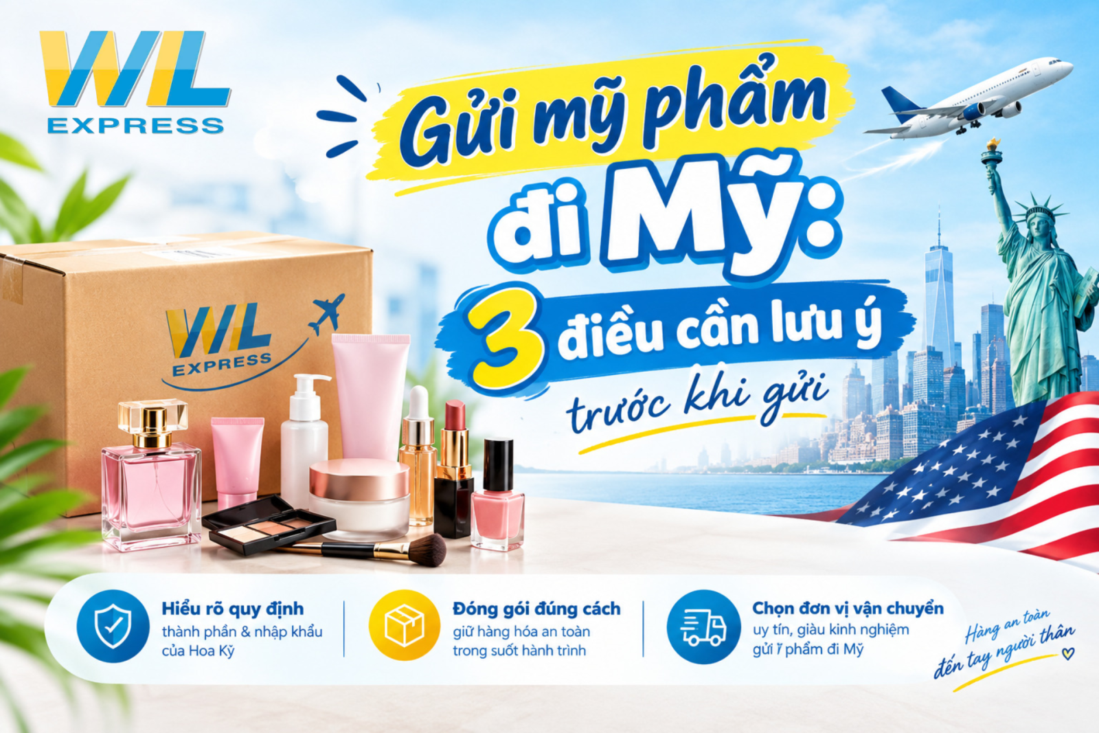 Ba điều cần lưu ý trước khi gửi mỹ phẩm đi Mỹ
