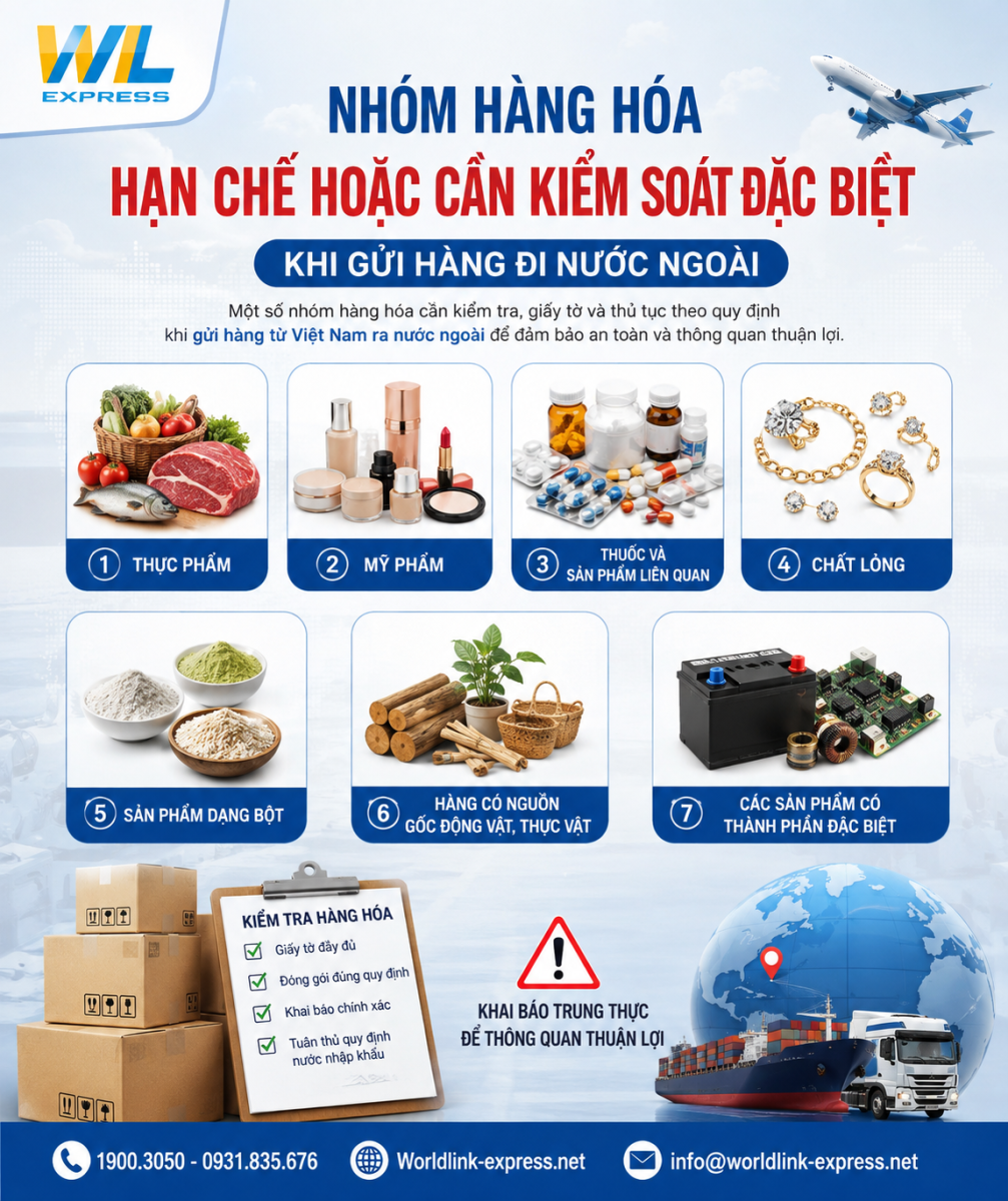 Hàng hóa thuộc nhóm hạn chế khó gửi hàng đi nước ngoài