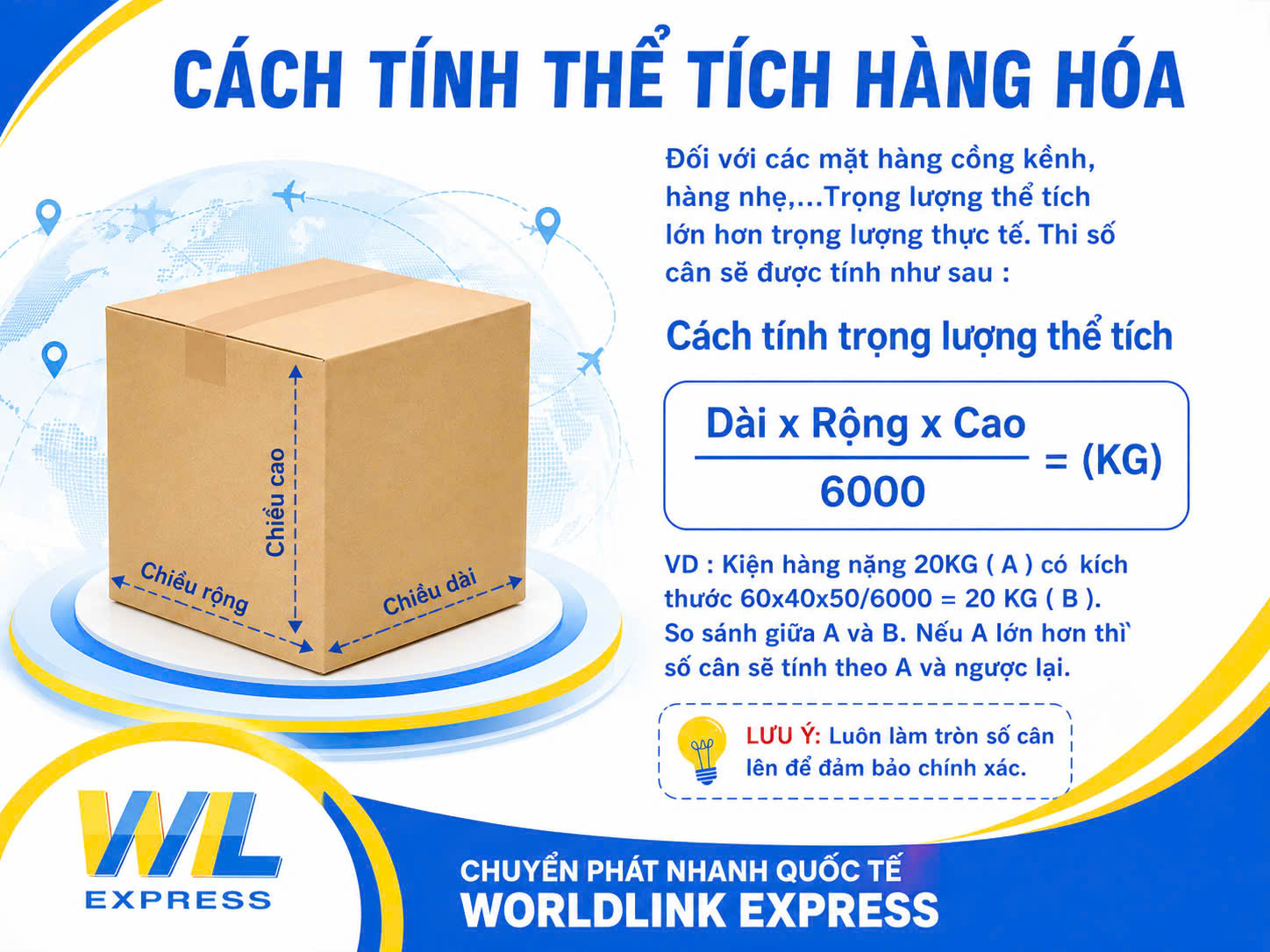 Cách tính thể tích gửi hàng đi Dubai