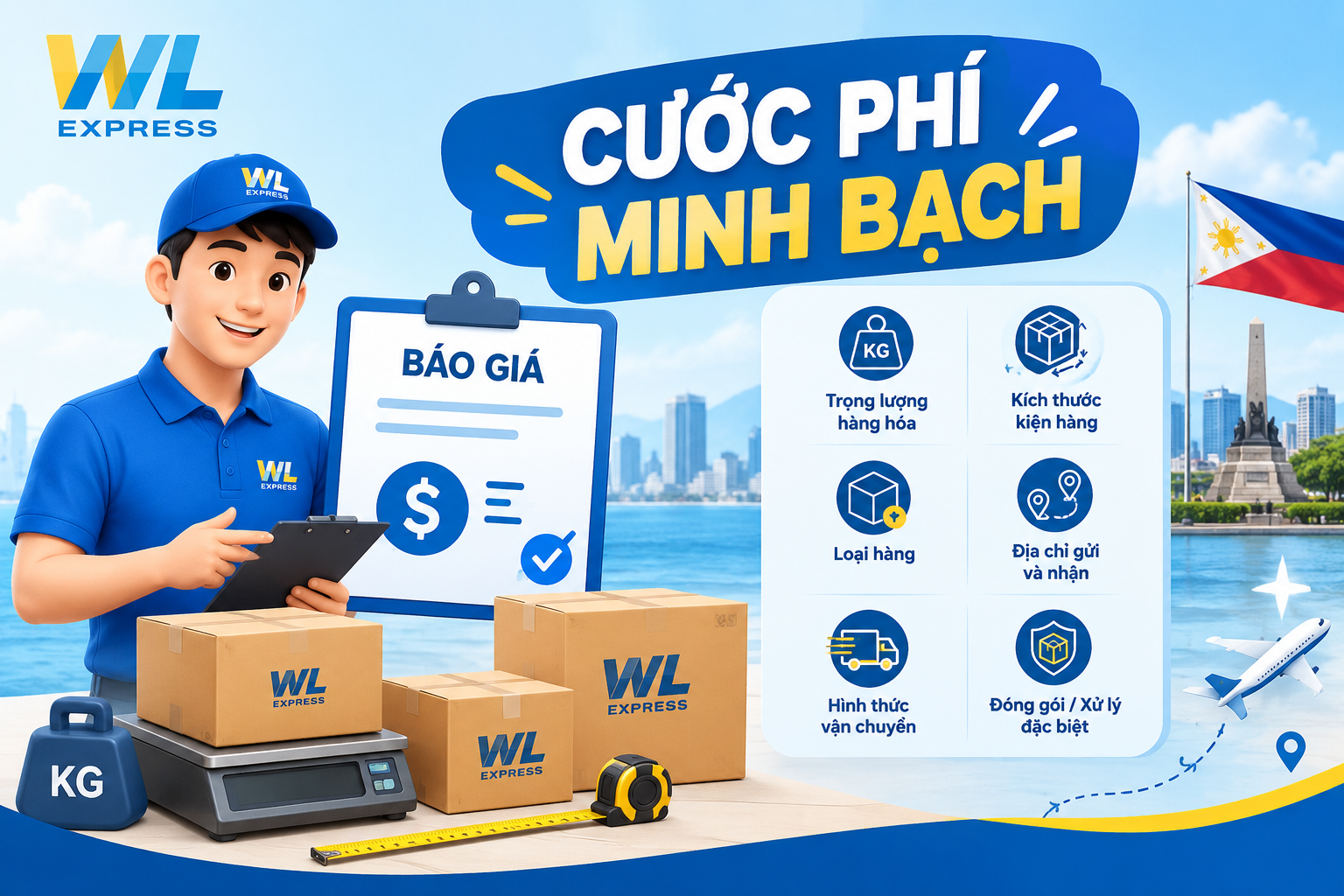 Nên chọn dịch vụ có cước phí inh bạch khi gửi hàng đi Philippines
