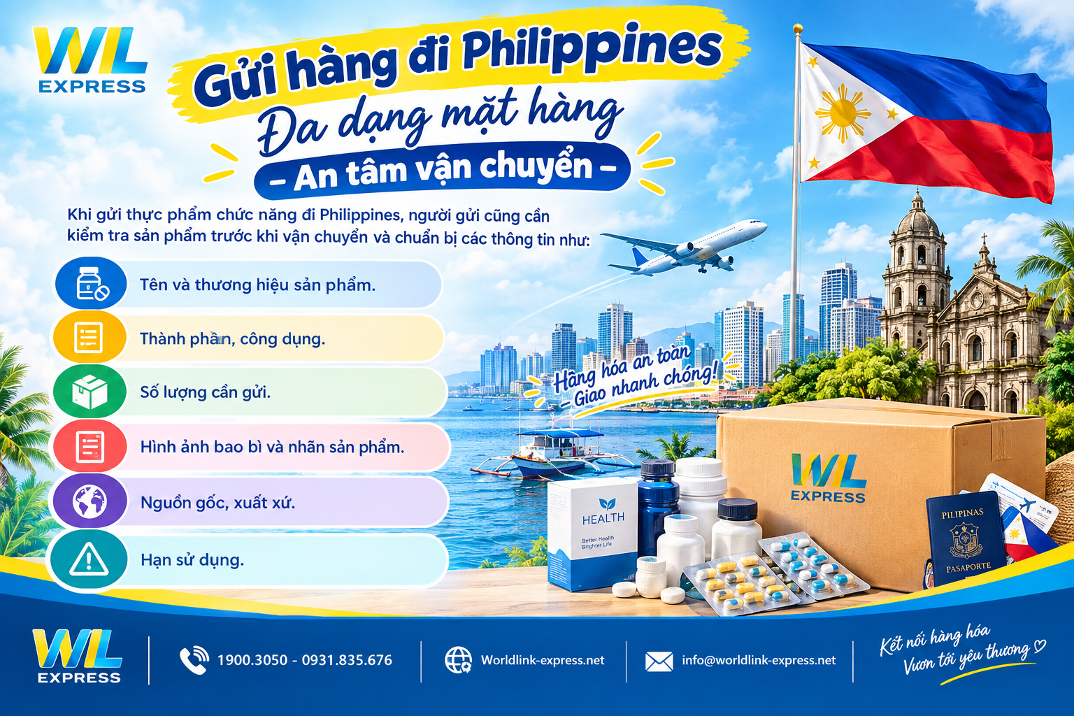 Thông tin cần cung cấp khi gửi thuốc và thực phẩm chức năng sang Phillippine
