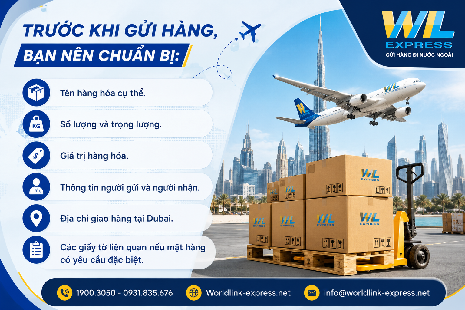 Những thông tin nên chuẩn bị trước khi gửi hàng đi Dubai