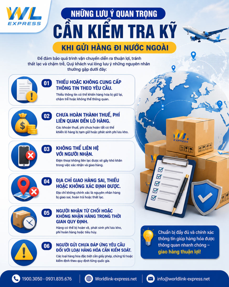 Những nguyên nhân thường gặp khi gửi hàng đi nước ngoài bị hoàn
